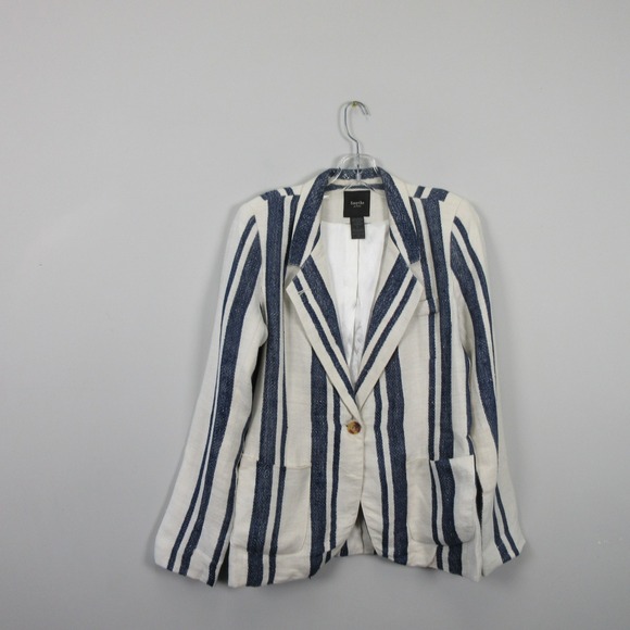 Smythe Jackets & Blazers - Smythe Women's Duchess 100% Linen *Stain Striped Blazer Nautical Size 12